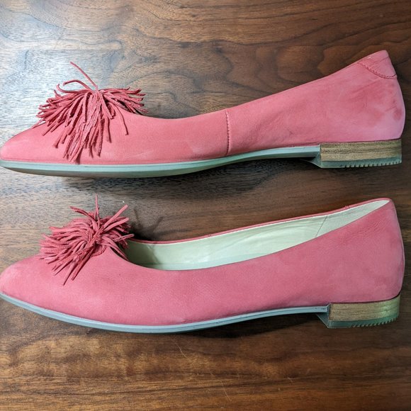 Ecco pom pom pointed toe ballet flats pink/fushia - Picture 7 of 10